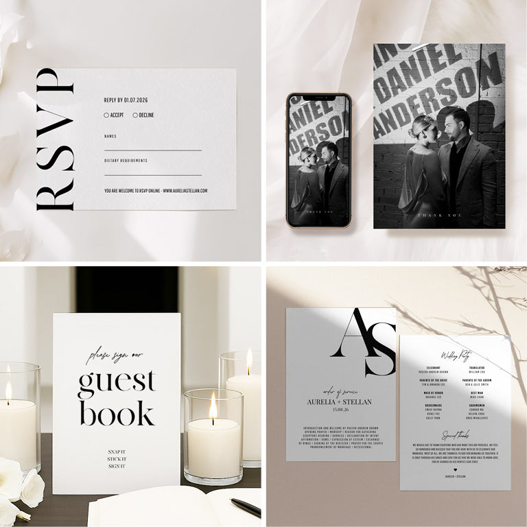 14 Bold Wedding Invitation & Signage Templates