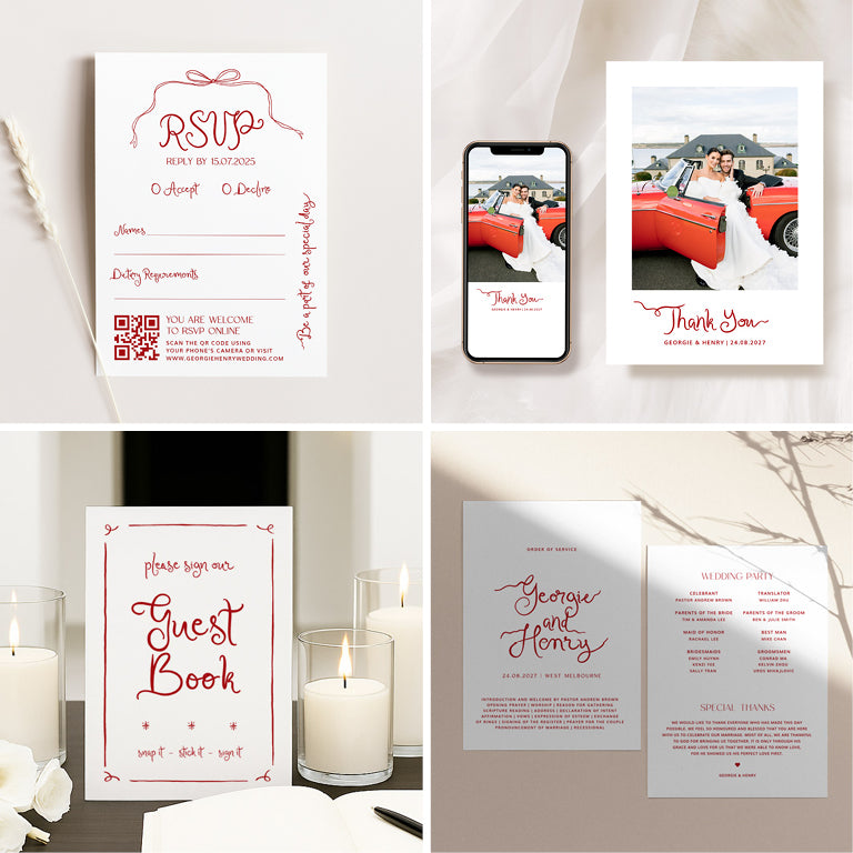 14 Hand Drawn Wedding Invitation & Signage Templates