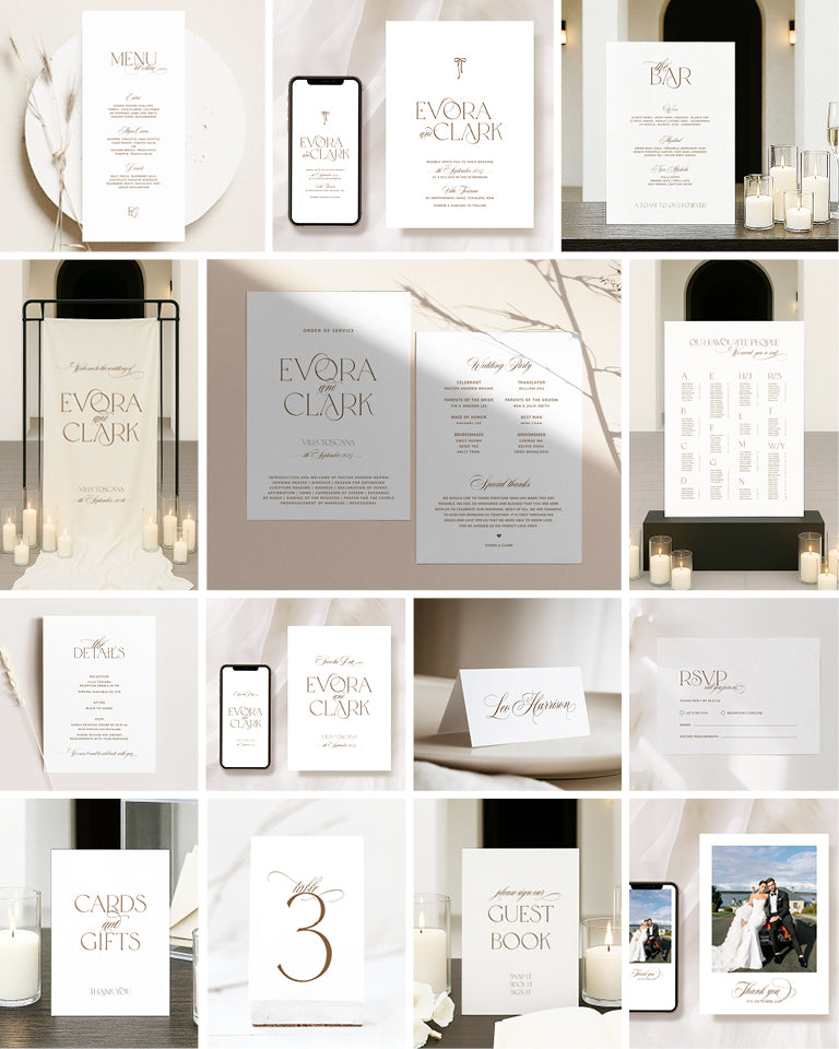 14 Minimalist Wedding Invitation & Signage Templates