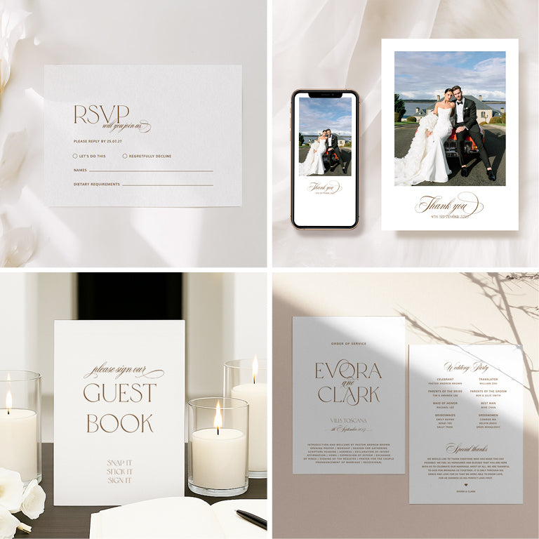 14 Minimalist Wedding Invitation & Signage Templates