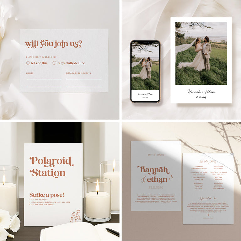 14 Retro Wedding Invitation & Signage Templates