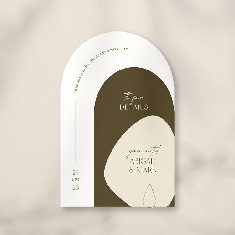 modern arch wedding invitations