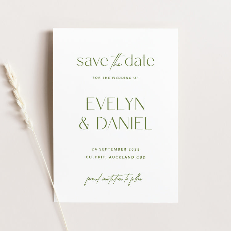 modern wedding save the date card