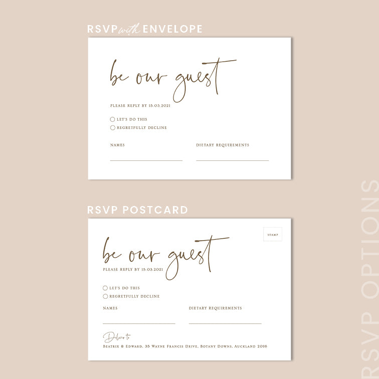 Simple Wedding RSVP Card Template