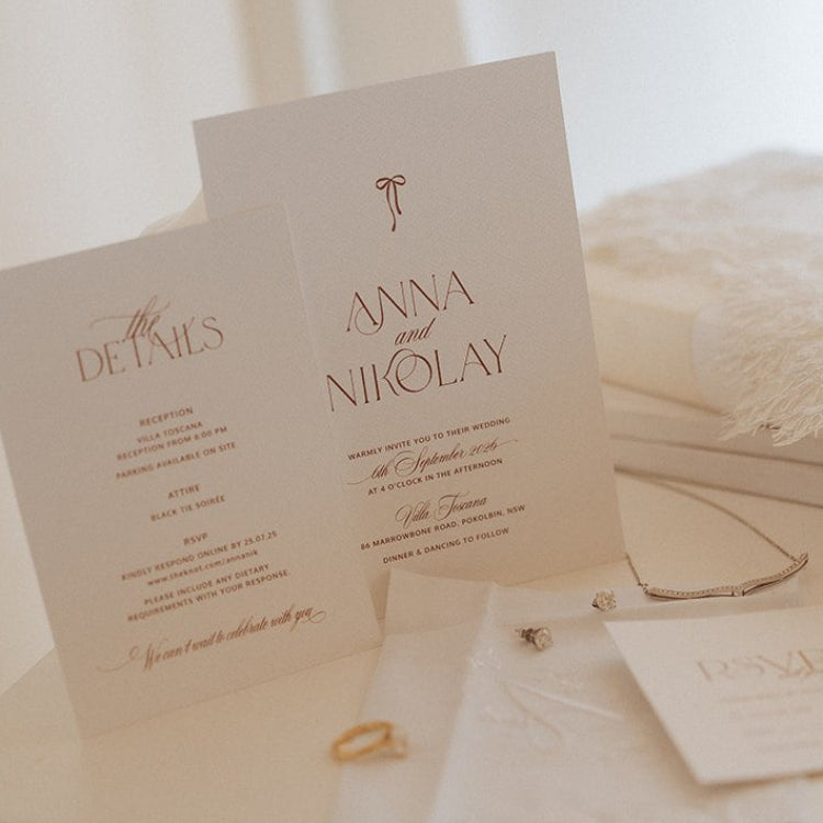 modern wedding menus