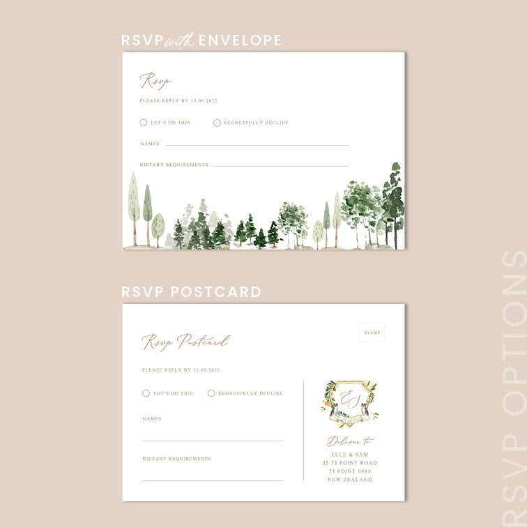 Watercolour Wedding RSVP Card Template