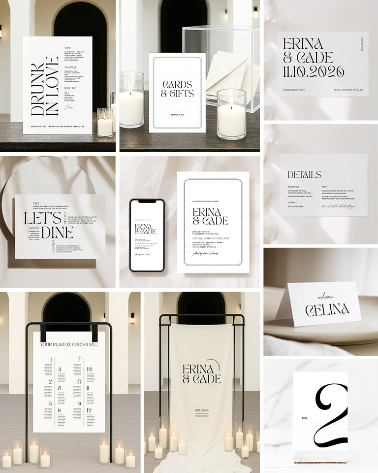 10 Modern Wedding Invitation & Signage Templates