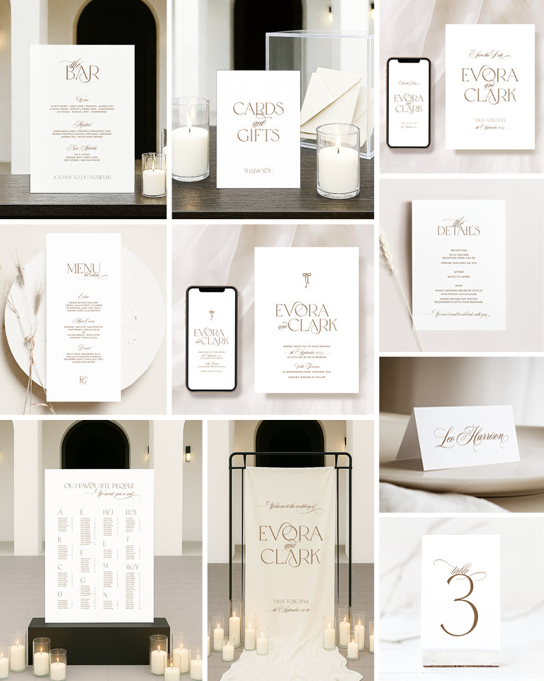 10 Minimalist Wedding Invitation & Signage Templates