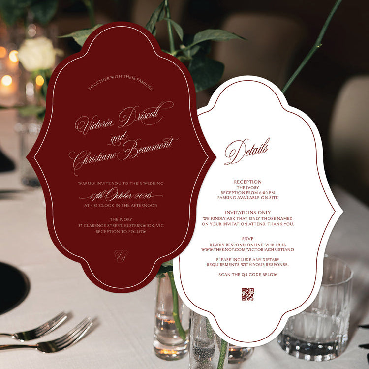 Victoria - Wedding Invitation & Detail Card