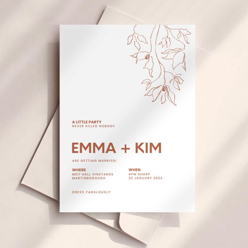 minimal wedding invite