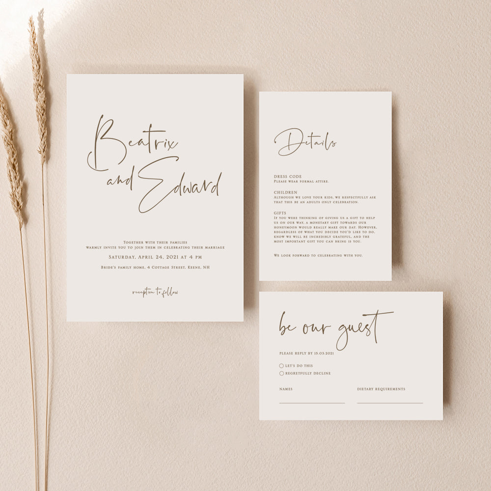 Simple Wedding Invitation Set