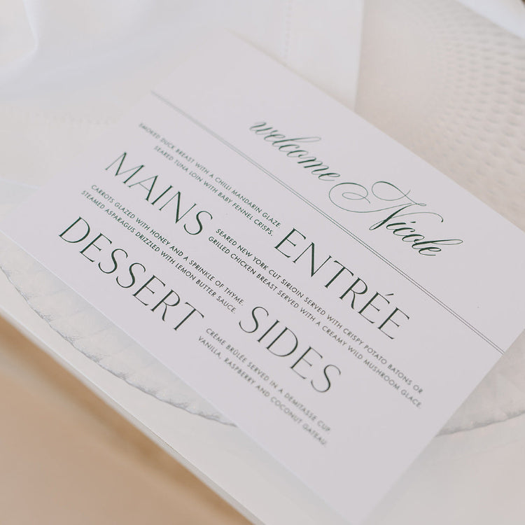 Arabella - Wedding Menu Cards