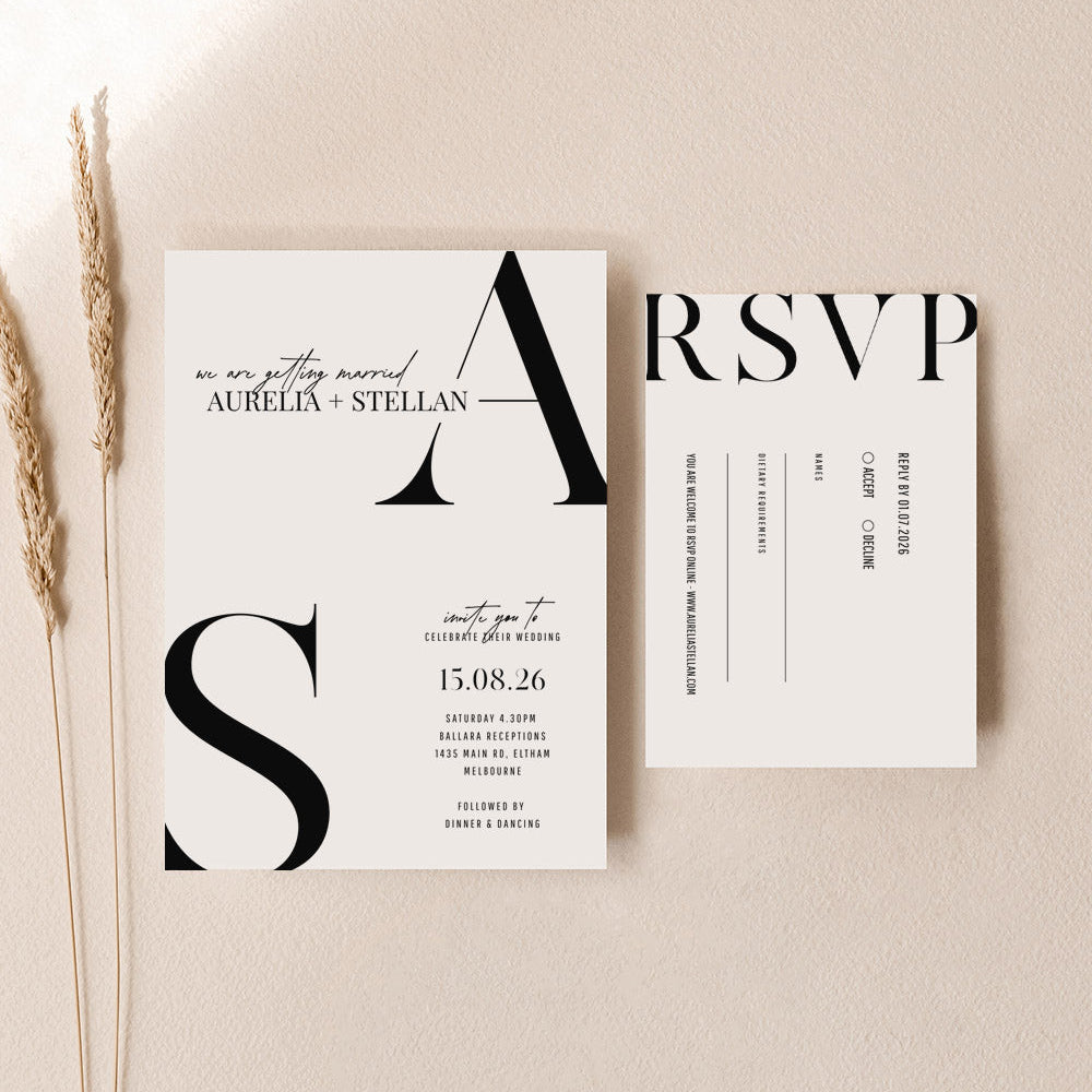 Aurelia - Wedding Invitations Set of 2