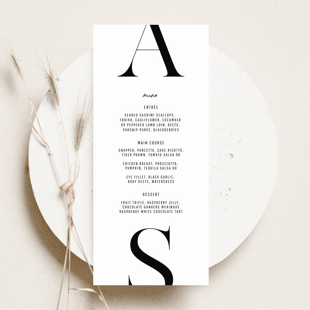 Aurelia - Wedding Menu Cards