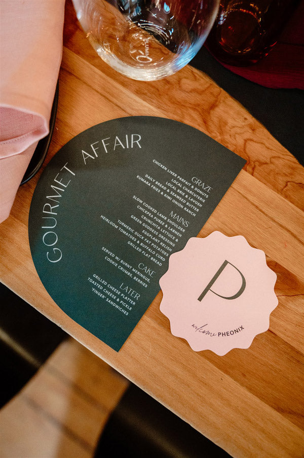 Autumn Wedding Arch Menu Place Cards