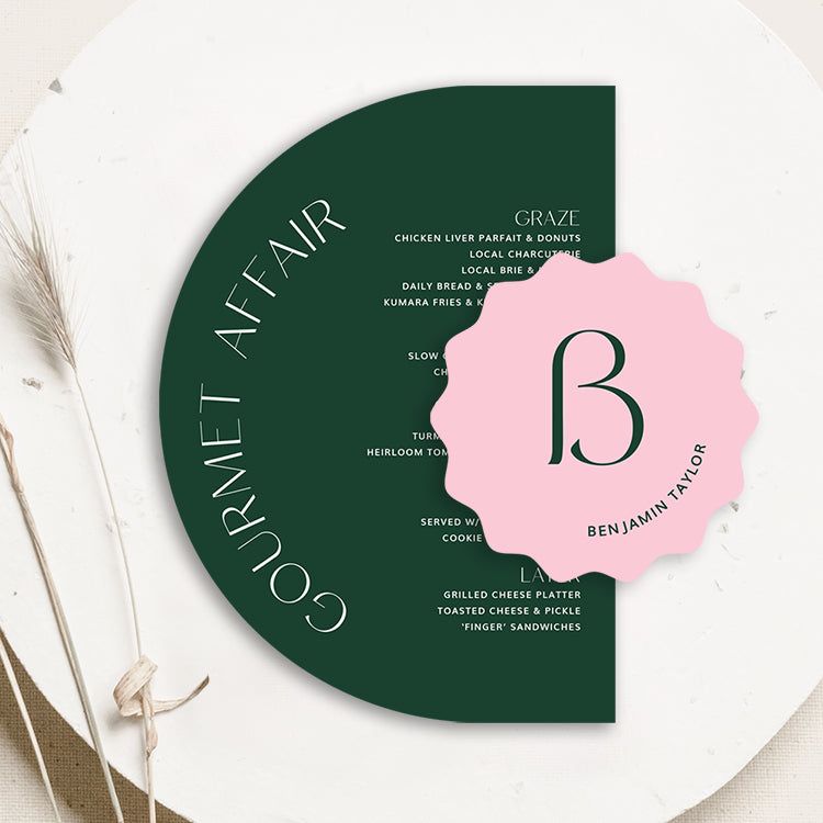 Autumn Wedding Arch Menu Place Cards