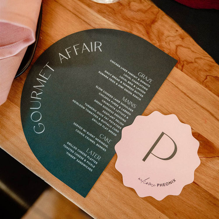 Autumn Wedding Arch Menu Place Cards