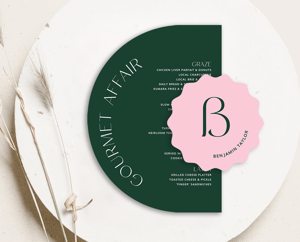 Autumn Wedding Arch Menu Place Cards Template