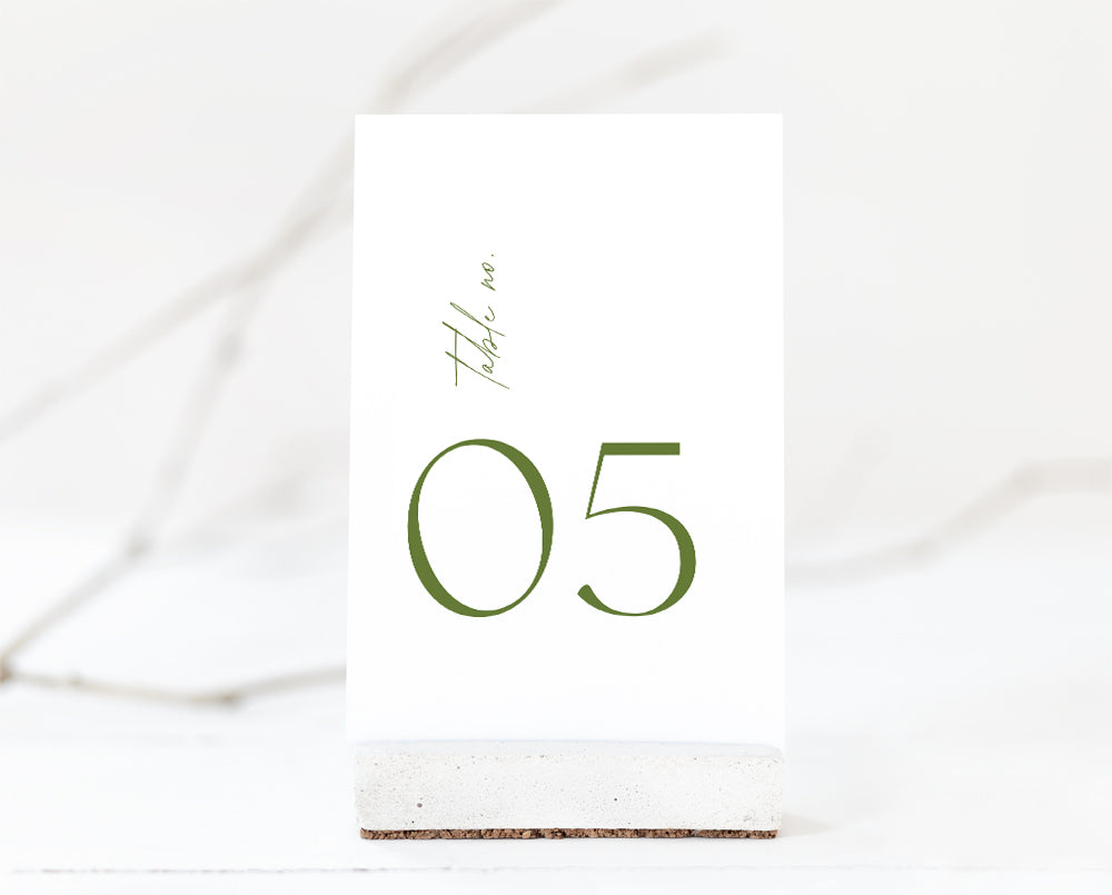 Autumn Wedding Table Number Card Template