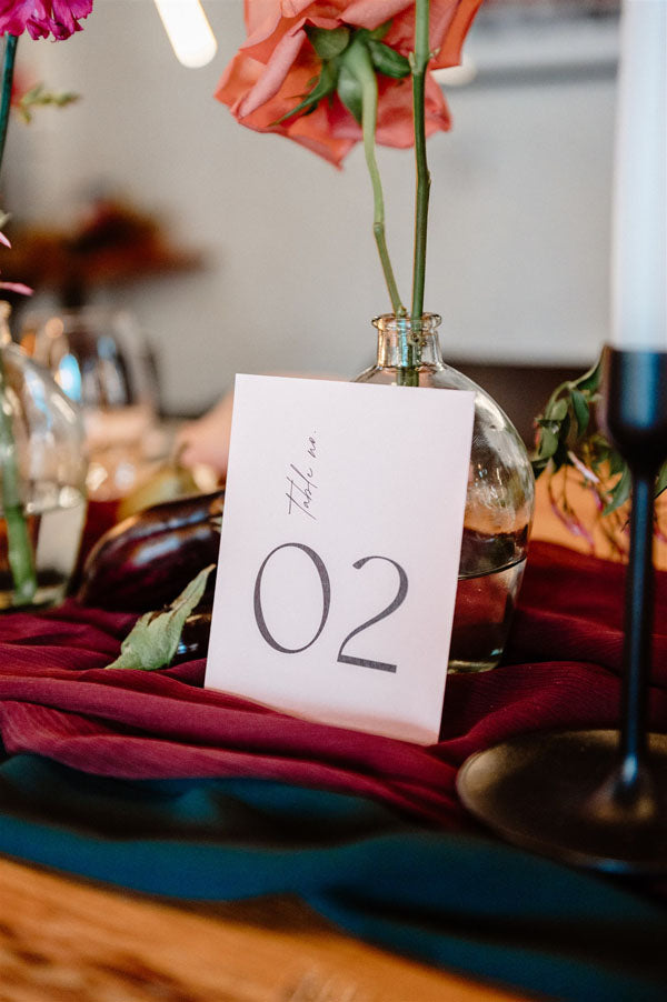 Autumn Wedding Table Number Card Template