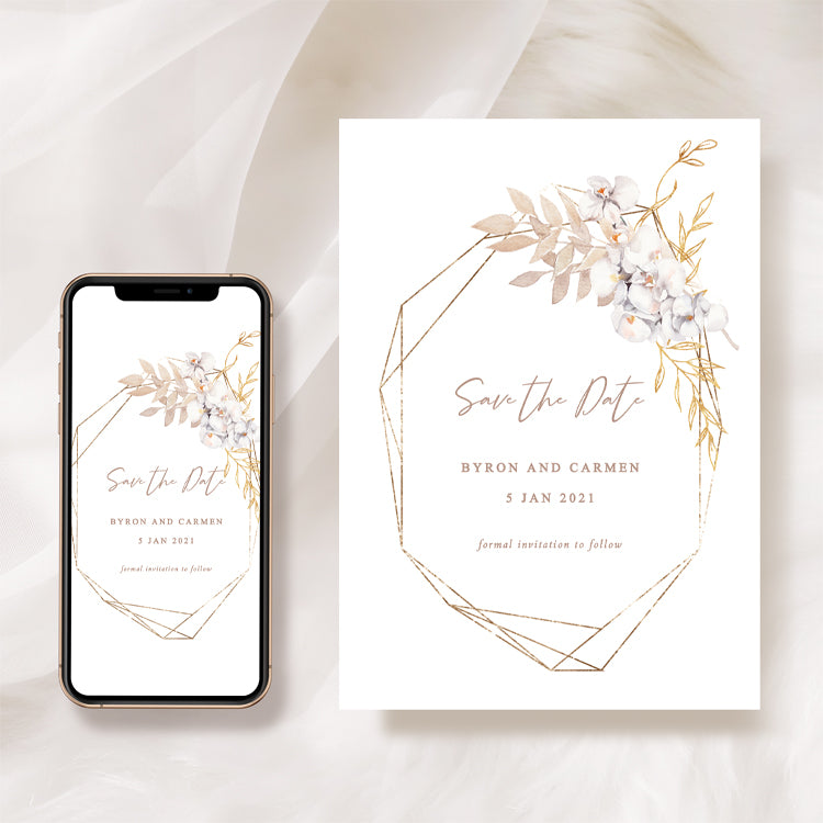 Bohemian Wedding Save The Date Card Template