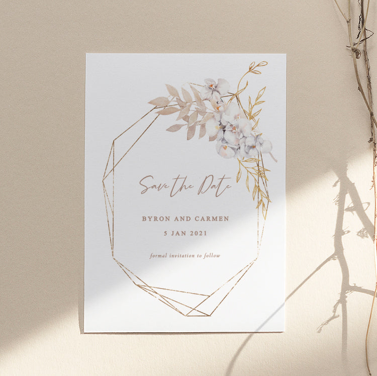 Bohemian Wedding Save The Date Card Template