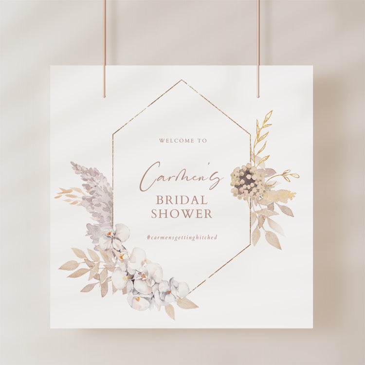 Boho Bridal Shower Welcome Sign Template