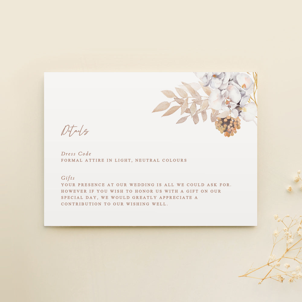 Boho Wedding Details Card Template