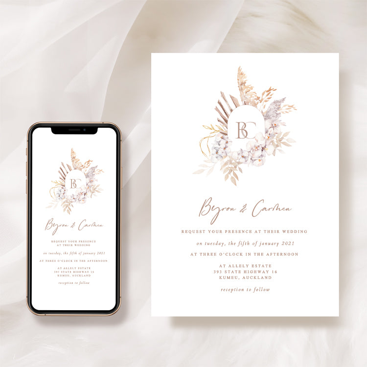 Boho Wedding Invitation Set