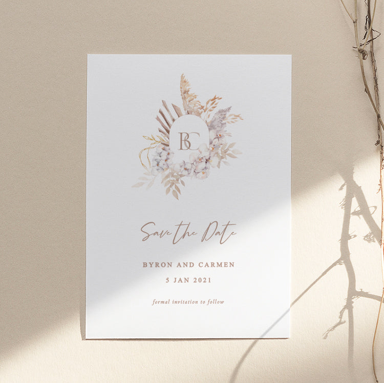 Boho Wedding Save The Date Card Template