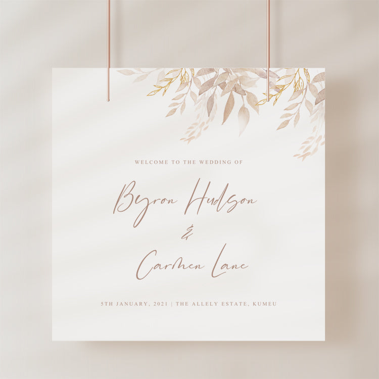 Boho Wedding Welcome Sign Template