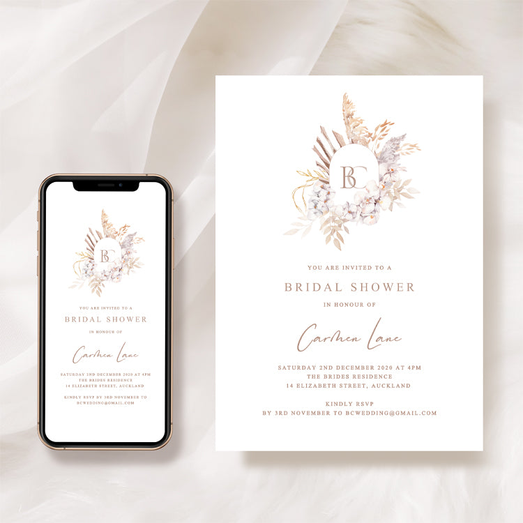 Boho Bridal Shower Invitation Template