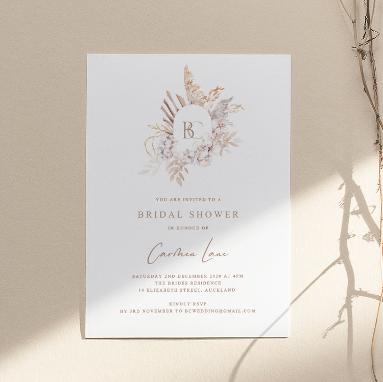 Boho Bridal Shower Invitation Template