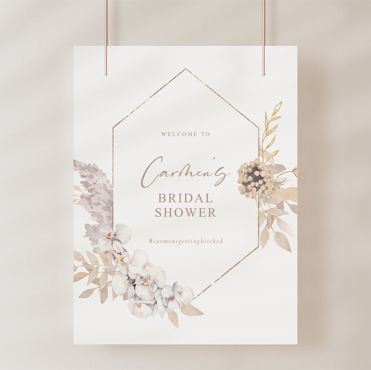 Boho Bridal Shower Welcome Sign Template