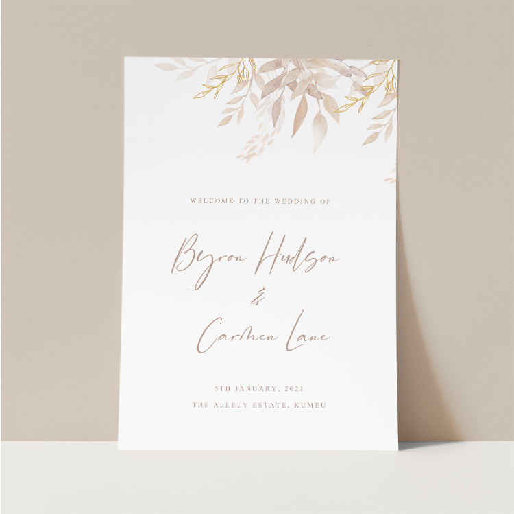 Boho Wedding Welcome Sign Template