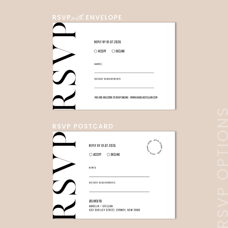 Bold Wedding RSVP Card