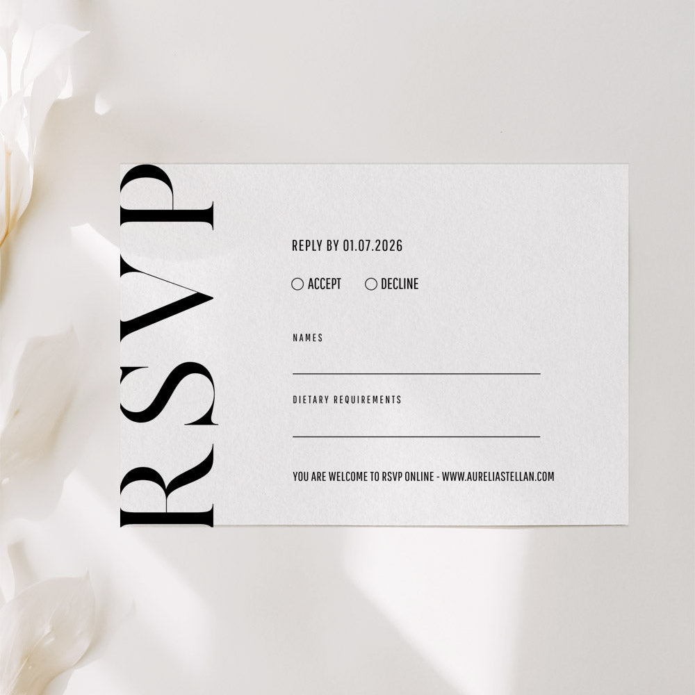 Bold Wedding RSVP Card