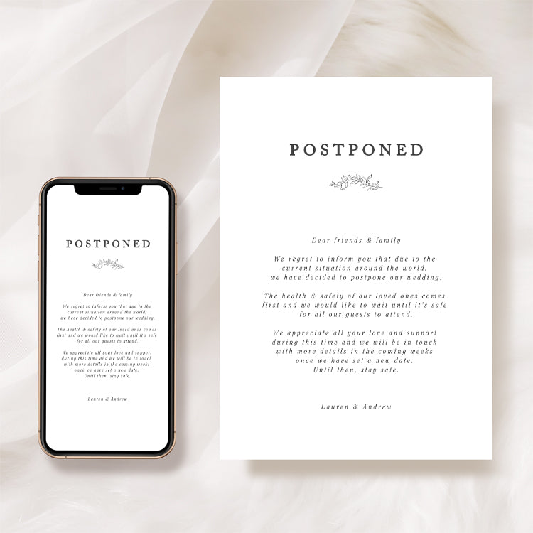 Postponement Card templates