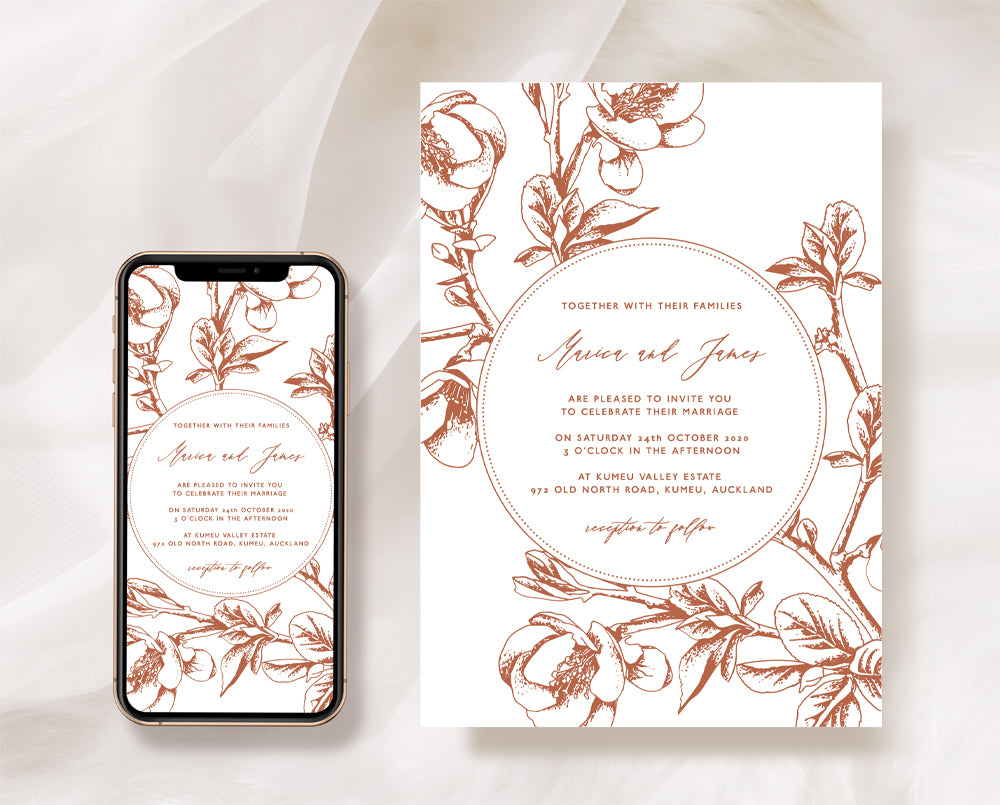 Cherry Blossom Wedding Invitation Set