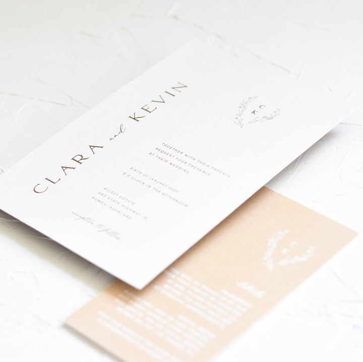 Clara - Wedding Invitation Set of 2 Cards