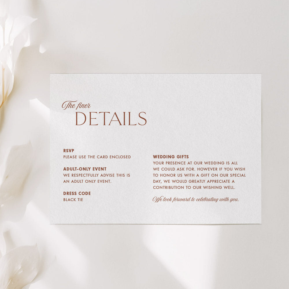 Classic Wedding Details Card