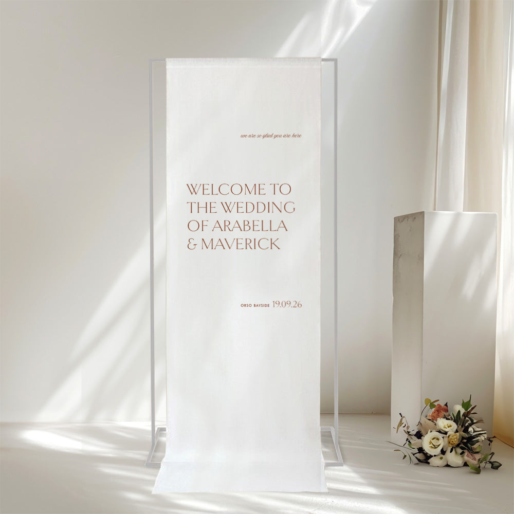 Classic Wedding Linen Welcome Sign