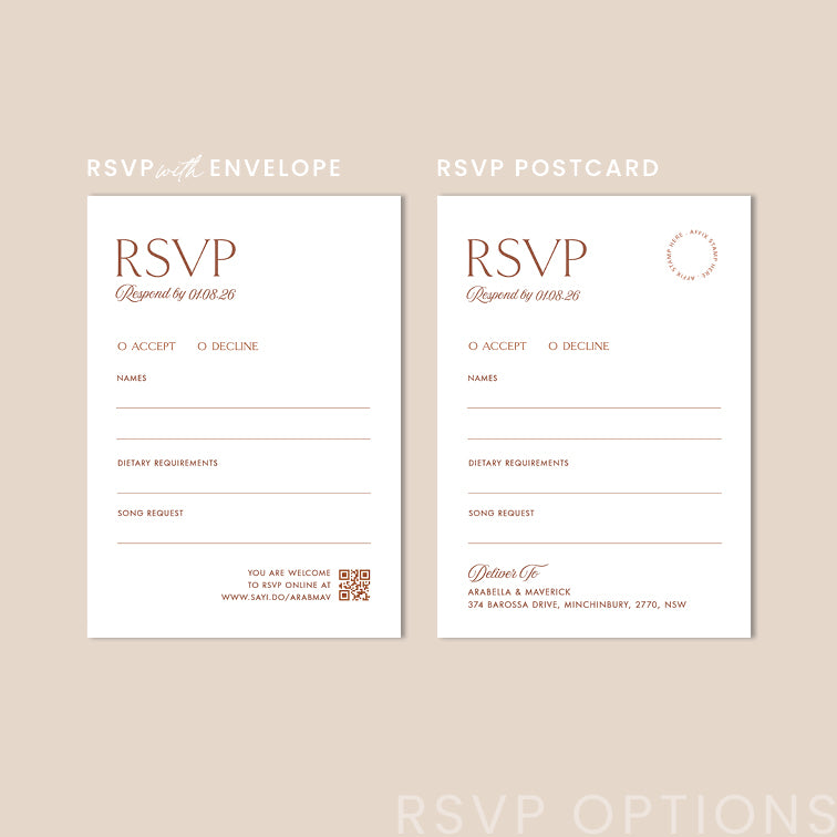 Classic Wedding RSVP Card Template