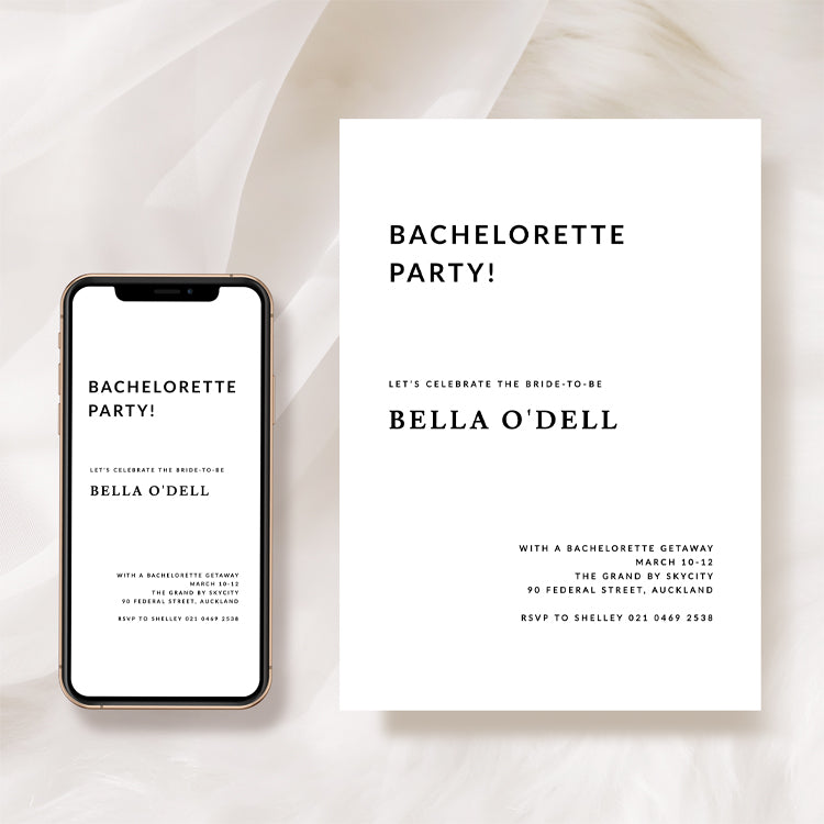 Elegant Bachelorette Party Invitation Card