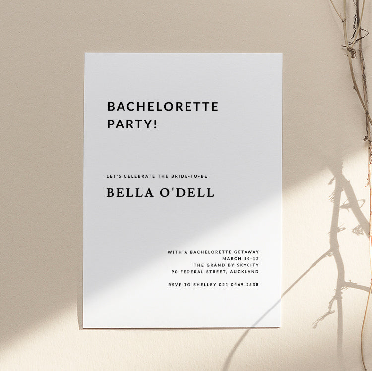 Elegant Bachelorette Party Invitation Card