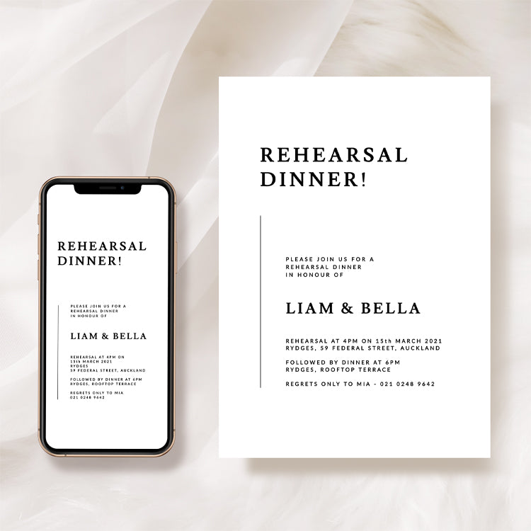 Elegant Rehearsal Dinner Invitation Template