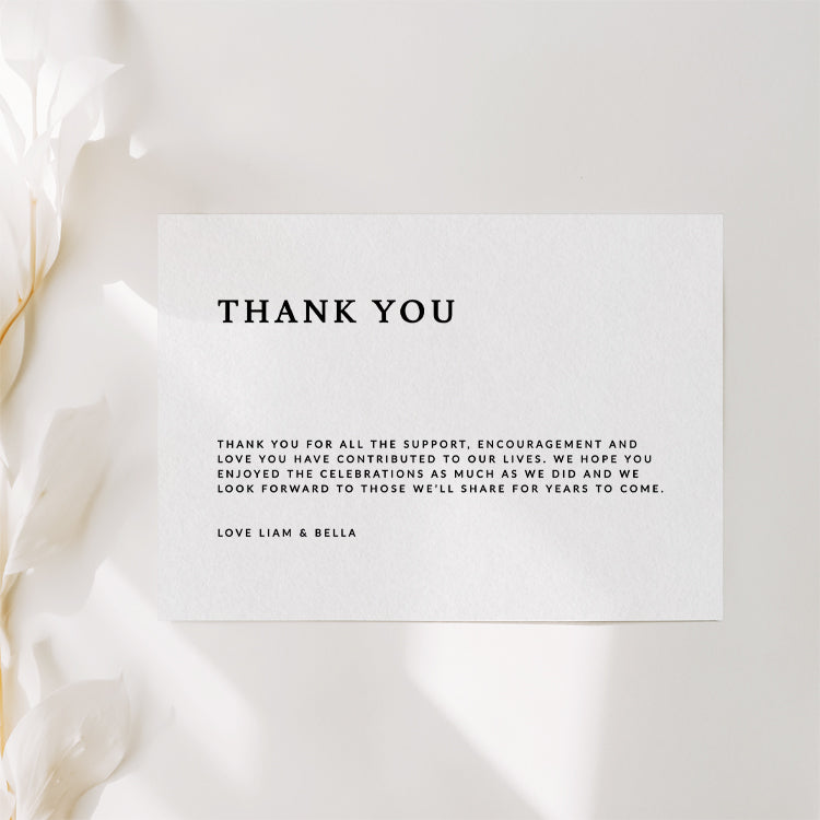 Elegant Wedding Printable Thank You Card Template