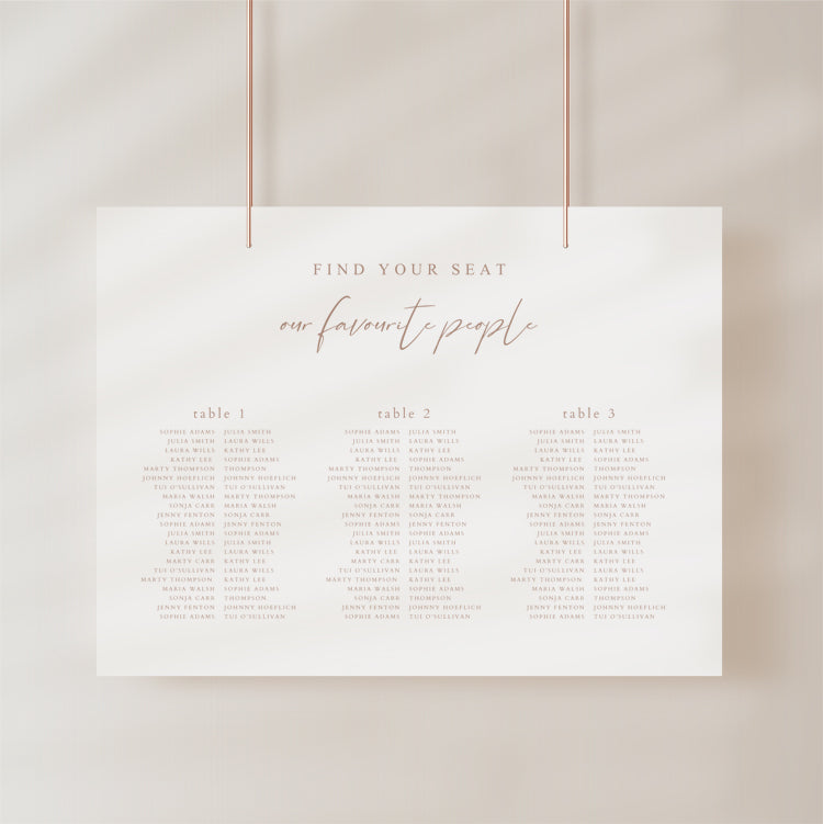 Elegant Wedding Seating Plan Template