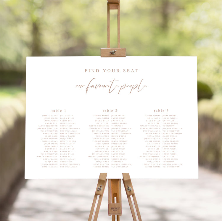 Elegant Wedding Seating Plan Template