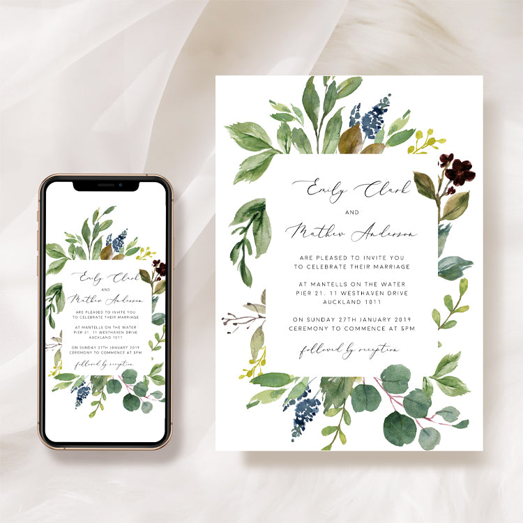 Greenery Eucalyptus Wedding Invitation Set